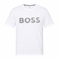 Meski T-Shirt BOSS Slim Fit Active Logo - white