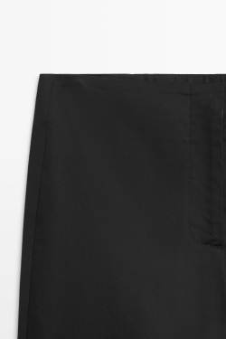 Massimo Dutti Капри из смесовой хлопковой ткани, черный