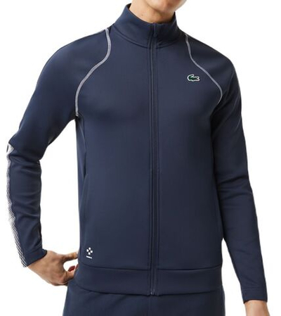 Мужская теннисная кофта Lacoste Tennis x Daniil Medvedev Zipped Sweatshirt - blue/white