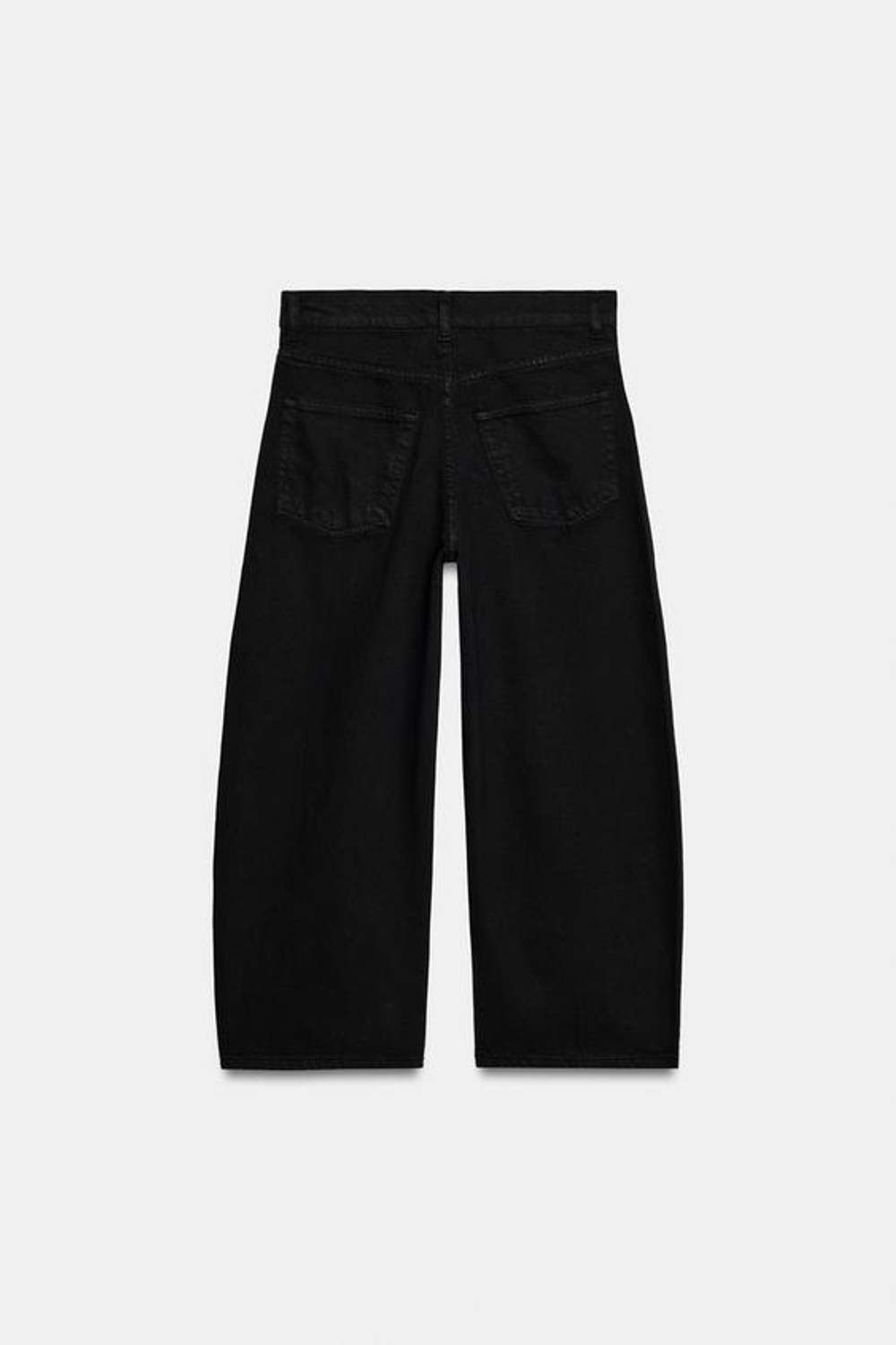 ZARA ДЖИНСЫ КАПРИ BALLOON СО СРЕДНЕЙ ПОСАДКОЙ — ZW COLLECTION, ЧЕРНЫЙ