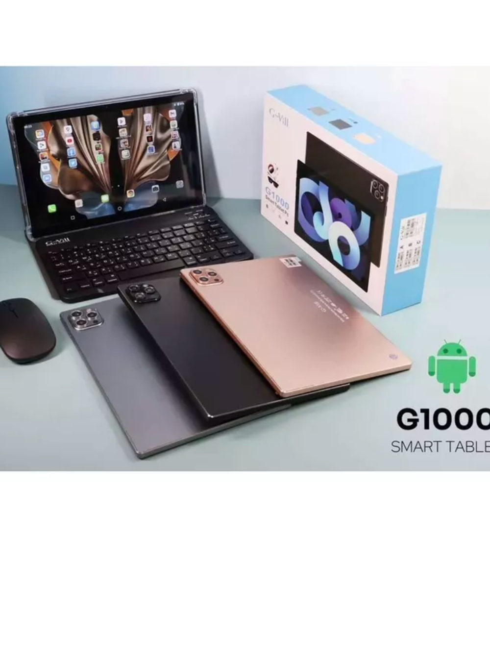 Планшет G-Vill G1000, Android 13, 16GB/512GB, 2 SIM, LTE, 8000mAh, 10.1" черный
