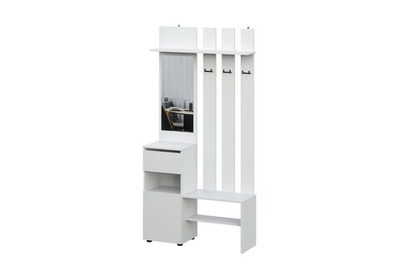 Денвер Вешалка с зеркалом (SAFE) Белый