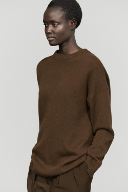 Massimo Dutti Джемпер оверсайз из 100% кашемира, тоффи