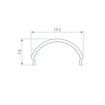 Экран ARH-WIDE-B-H20-2000 Round Clear-PM (Arlight, Пластик)