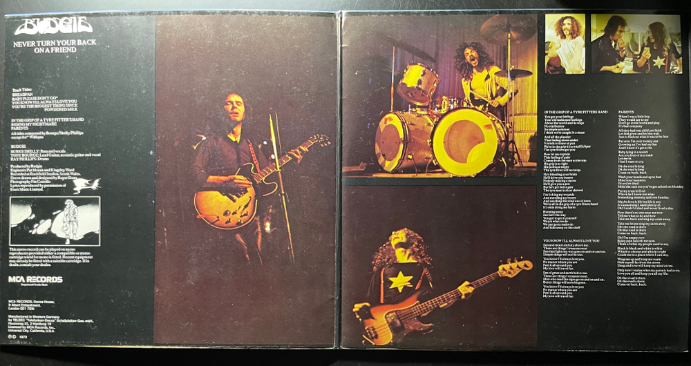 Budgie ‎– Never Turn Your Back On A Friend (германия 1973г.)
