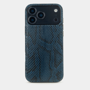 Чехол-накладка для iPhone 18Pro / 17Pro - кожа питона, синий