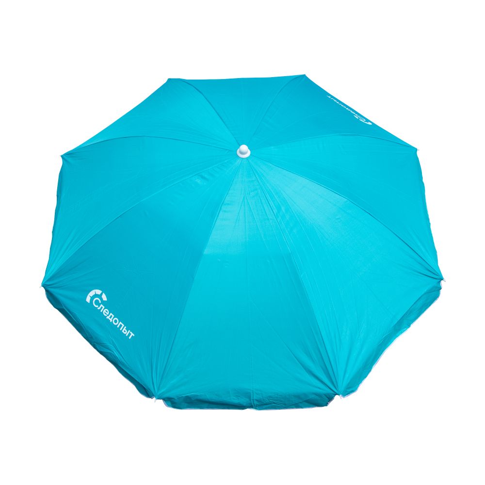 Зонт пляжный СЛЕДОПЫТ прямой, d - 180см, h - 183см, d штока 19/22мм, Polyester 190T, цв. голубой/10/