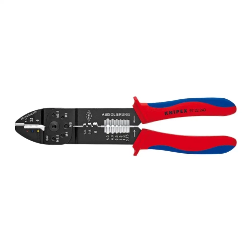 Клещи зажимные для опрессовки чёрное лакирование 240 мм Knipex 97 22 240 SB