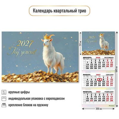 Календарь трио 2027 "Символ года" 10008 (Квадра)