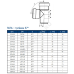 Тройник PP-MD бесшумный светло-серый Skolan Safe SKEA Дн 110х110х87гр (DN110х110) б/нап в/к Ostendorf 335400