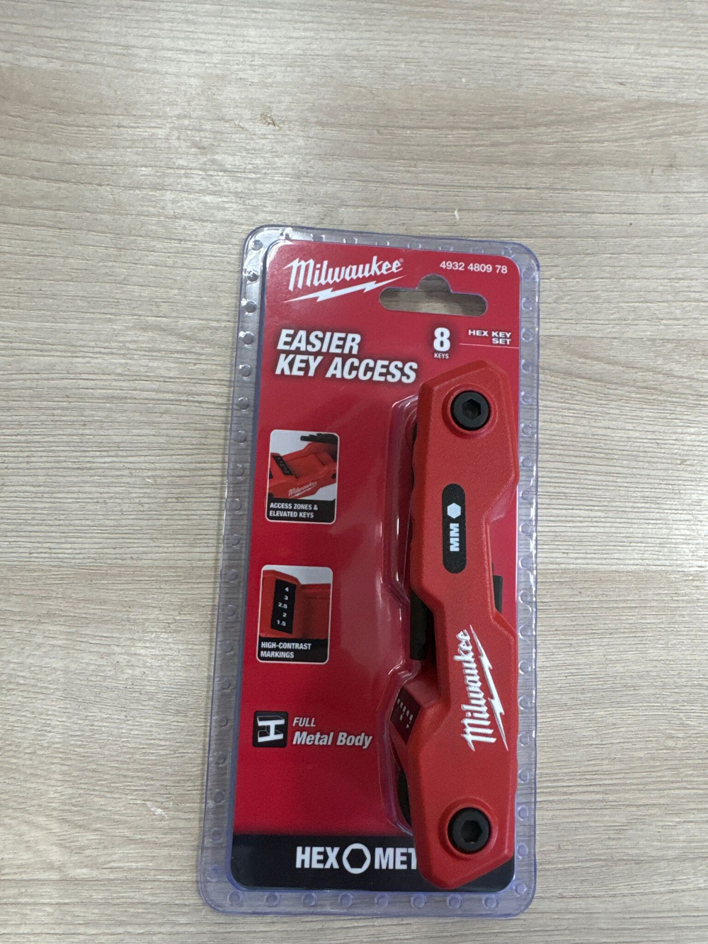 Набор ключей Milwaukee 4932480978, шестигранные, складные, метрические, 8 шт, 1.5-8 мм