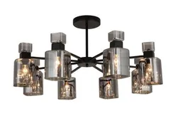 Люстра потолочная Rilon 07458/8 BLACK, 8×40 Вт, чёрная