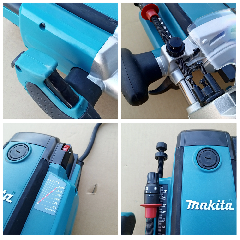 ХИТ! Фрезер погружной сетевой мощный Makita 2,1 кВт, 9000-22000 об/мин, для вырезания пазов и выемок в дереве, гипсокартоне, композитных материалах RP2303FC02