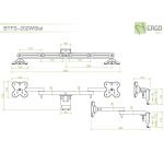 ErgoFount BTFS-202WSlat Крепление на перегородку для 2 мониторов диагональю до 24'' с шарнирными двухколенными вылетами. Цвет - серебристый