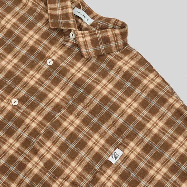 Рубашка Cowboy Basic 8 в клетку коричневая - фото 6