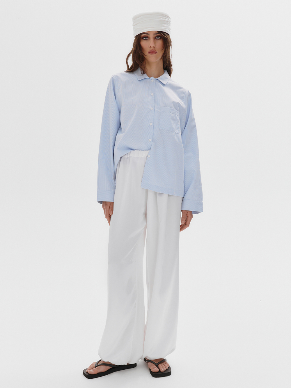 Укороченная рубашка из тонкого хлопка