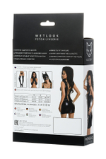 Платье Glossy из материала Wetlook с заклепками черный L