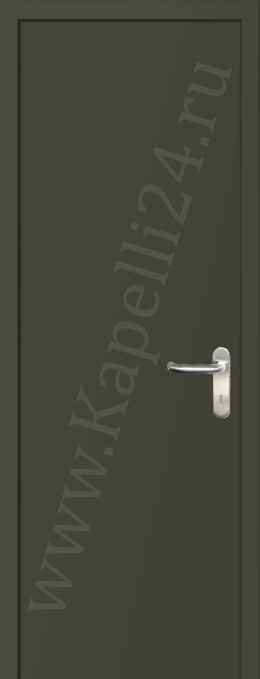 Дверь влагостойкая пластиковая KAPELLI multicolor ДГ RAL 7013 Коричнево-серый + коробка
