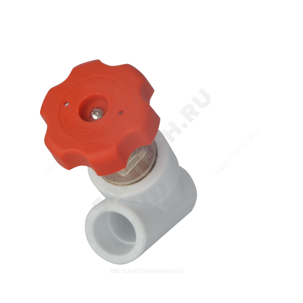 Клапан (вентиль) PP-R запорный белый Дн 25х45гр внутренняя пайка VALFEX 10174025