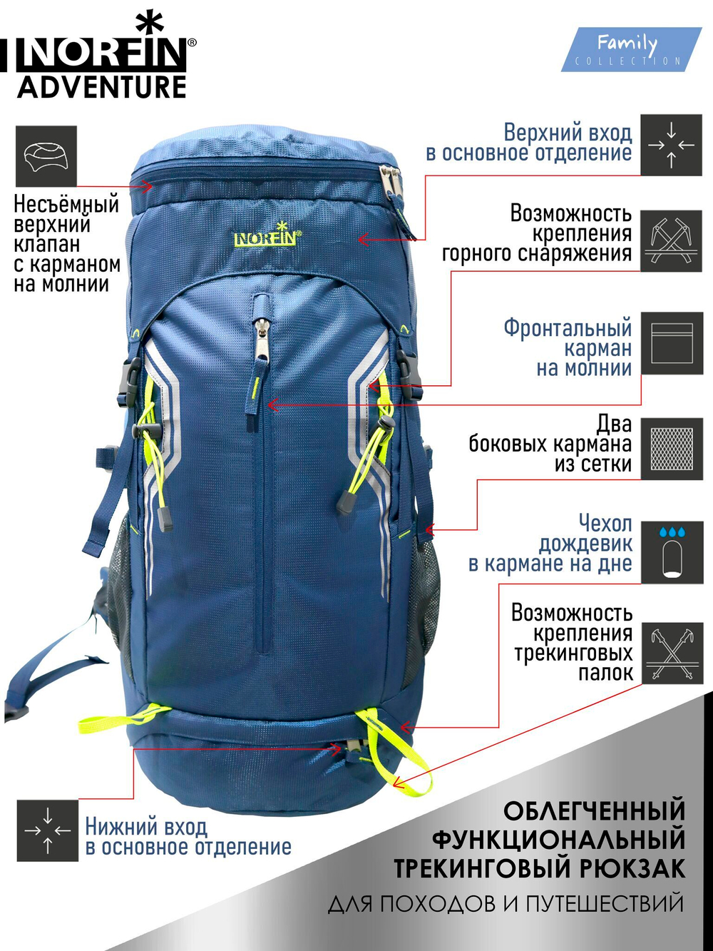 Рюкзак Norfin ADVENTURE 55