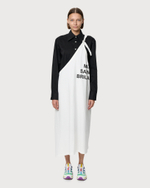 MM6 MAISON MARGIELA ТОП-ФАРТУК ЖЕНСКИЙ БЕЛЫЙ С ПРИНТОМ