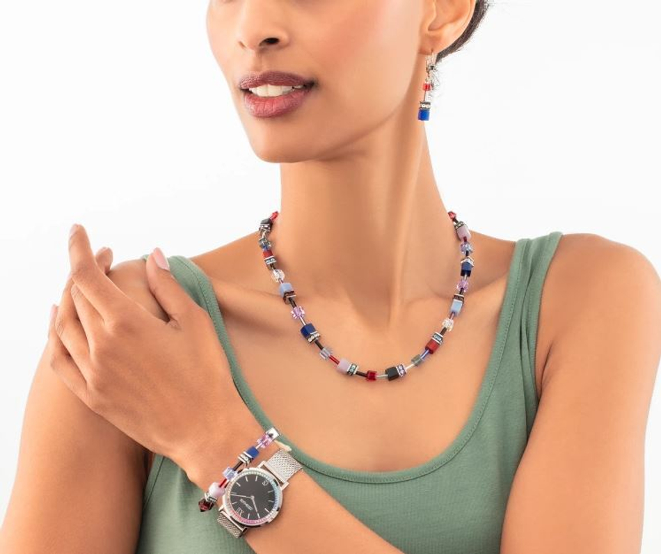 Серьги Coeur de Lion Red-blue-lilac 2838/20-0330