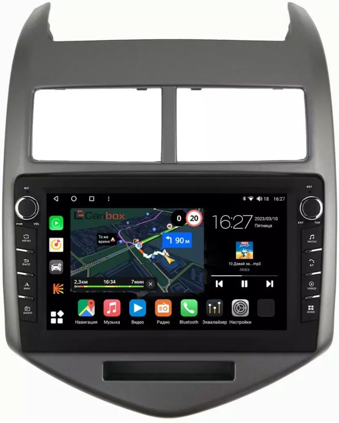 Магнитола для Chevrolet Aveo 2012-2015 - Canbox 9009 Android 10, Быстрая, CarPlay, 4G SIM-слот