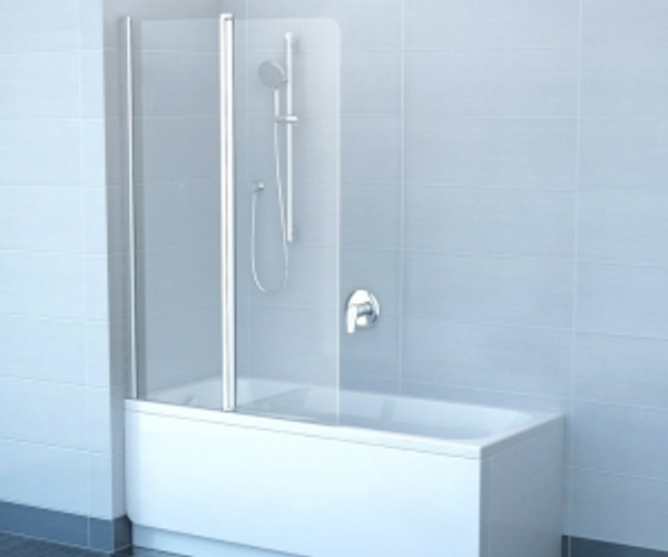 Шторка для ванны Ravak Chrome CVS2-100 L белая+транспарент 7QLA0100Z1