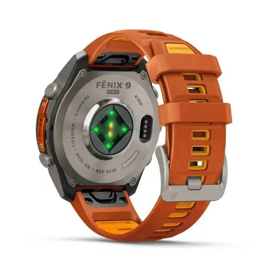 Смарт-часы Garmin fenix 9 Pro (47 мм) титан осенне-оранжевый/ярко-оранжевый