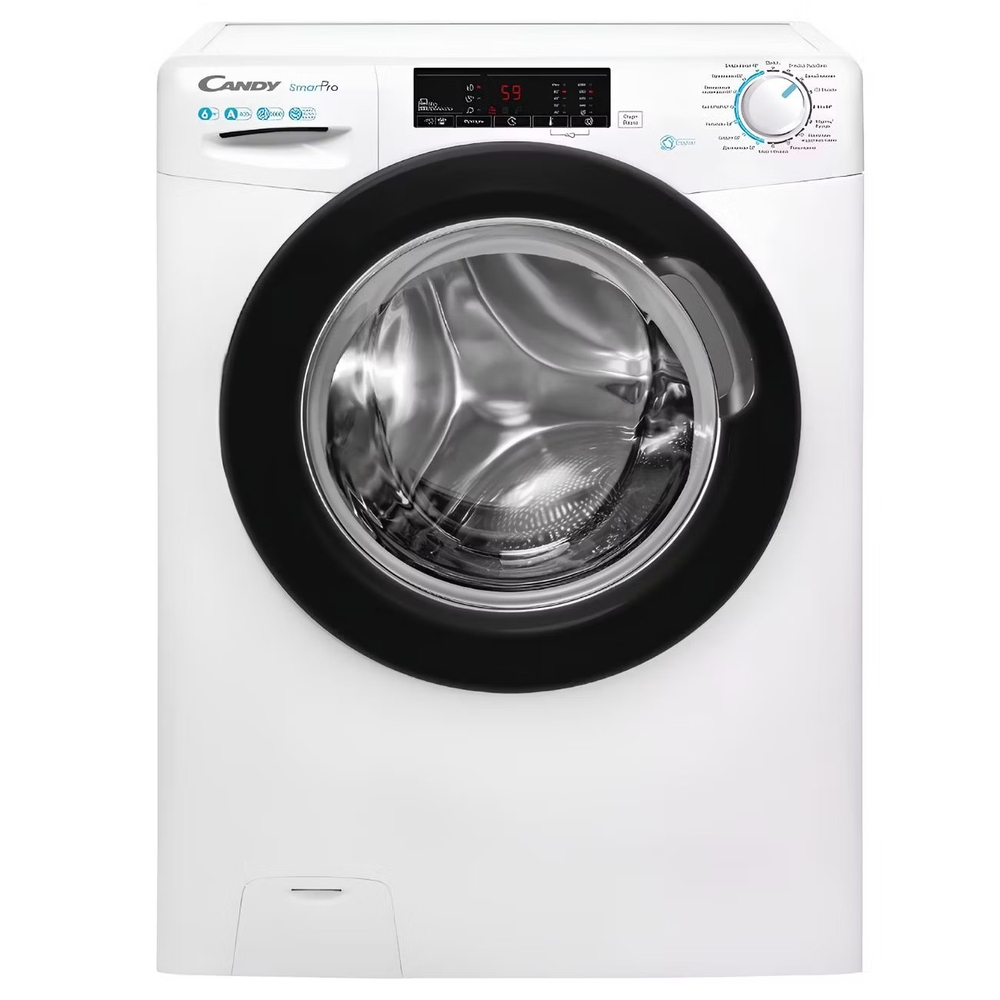 Стиральная машина Candy CSO34106TB1/2-07 – 6 кг, 1000 об/мин, глубина 34 см, пар, белая