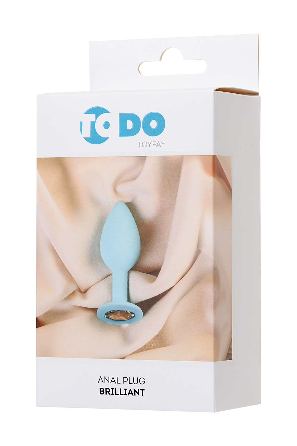 Анальная втулка ToDo by Toyfa Brilliant, силикон, мятный с белым кристаллом, 7 см, Ø 2,8 см, 26 г