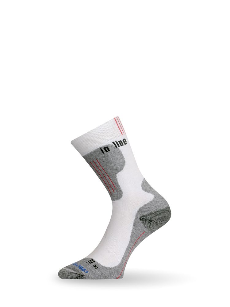 Носки Lasting ILB 001, coolmax+nylon, белый с серыми вставками, размер XL , ILB001-XL