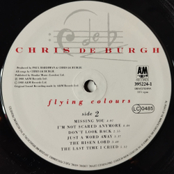 Винтажная виниловая пластинка LP Chris de Burgh Flying Colours (Germany 1988) Leather On My Shoes