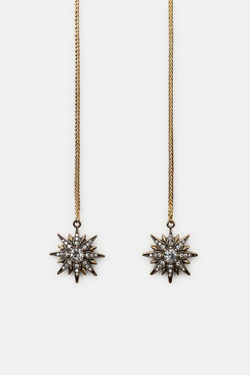 ZARA ДЛИННОЕ ОЖЕРЕЛЬЕ-ЦЕПОЧКА СО ЗВЕЗДАМИ, ЗОЛОТИСТЫЙ