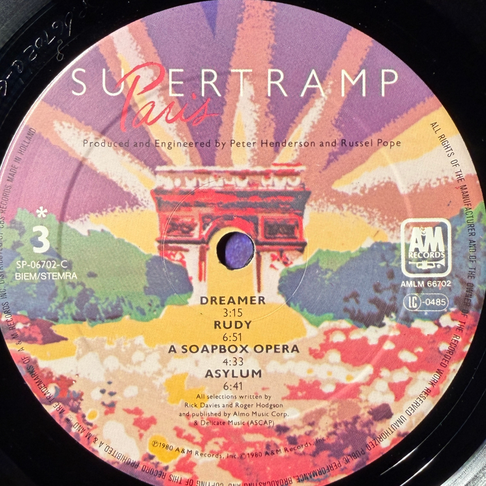 Supertramp - Paris 2LP (Европа 1980г.)