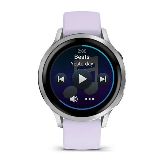 Garmin Venu 4 41 мм серебристые смарт-часы с силиконовым барвинковым ремешком