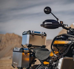 Центральный кофр Royal Enfield, тип - "Adventure", серебристого цвета, арт. KXA00433