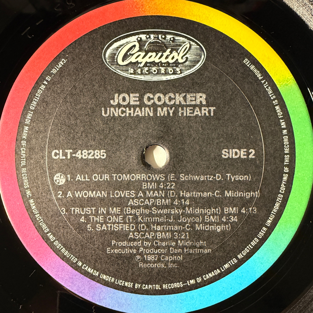 Joe Cocker ‎– Unchain My Heart (Канада 1987г.)