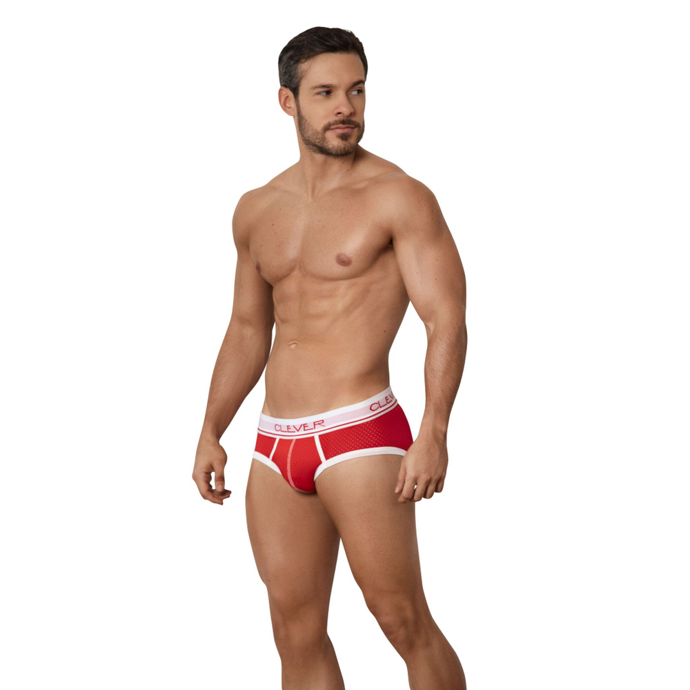 Красные трусы-брифы из перфорированной ткани Power Piping Brief (Размер: M) (Цвет: красный)