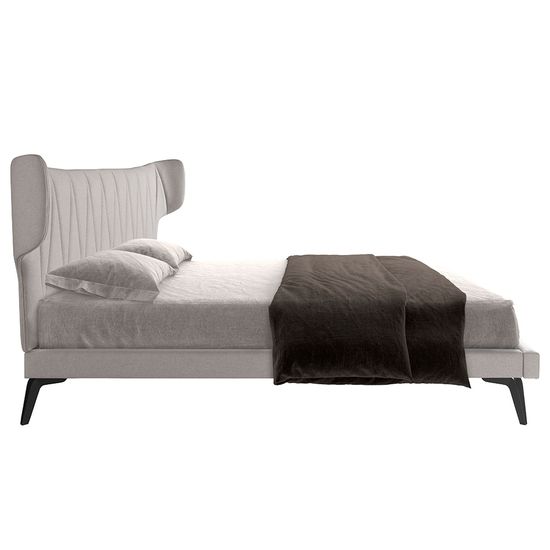 Кровать 7160/GC1801 Angel Cerda из светло-серой ткани 180x200