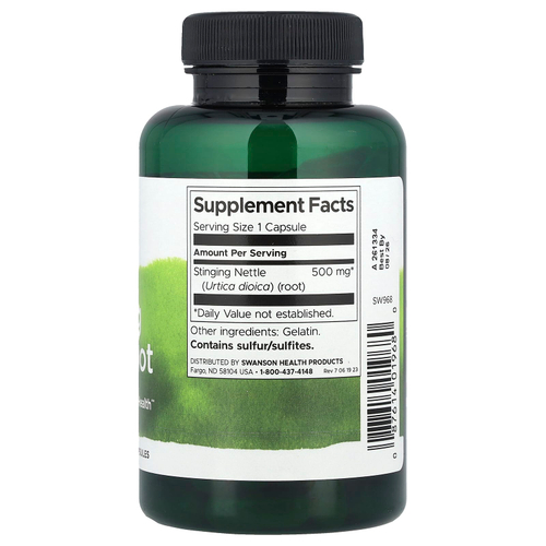 Swanson Vitamins, Корень крапивы двудомной, 500 мг, 100 капсул