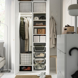 IKEA STUK  (ИКЕА СТУК)  -  Коробка с перегородкой - белый/чёрный 17x51x18 см