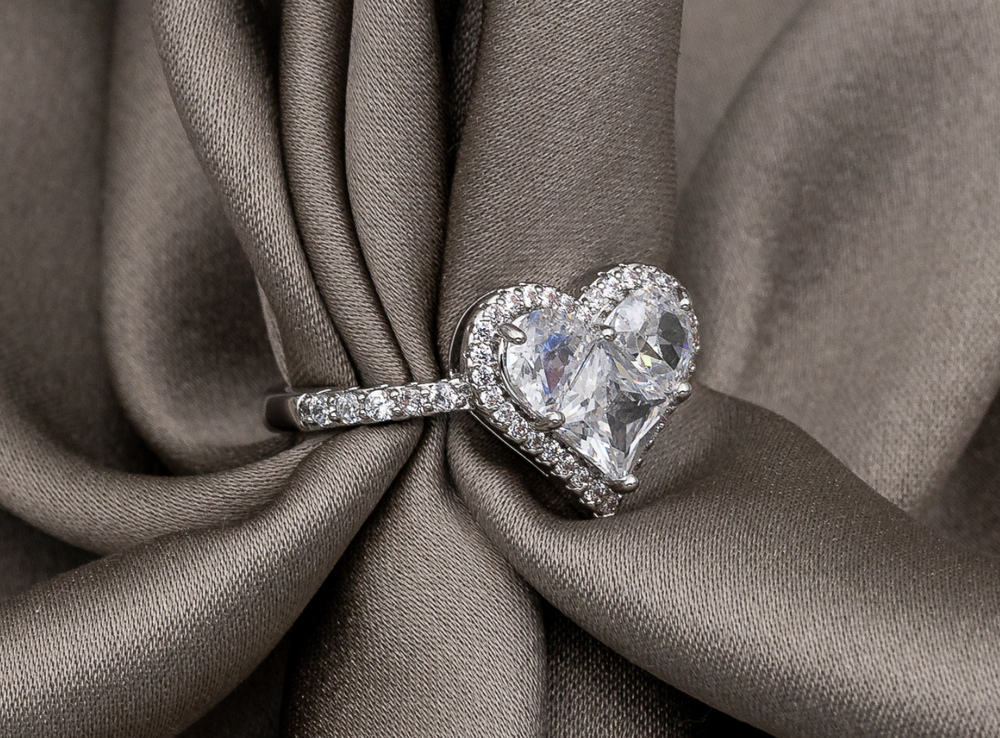 Кольцо "Сердце. Crystal" 12мм