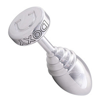 Серебристая ребристая анальная втулка 10,5см Doxy Ribbed Butt Plug DXBPSRB