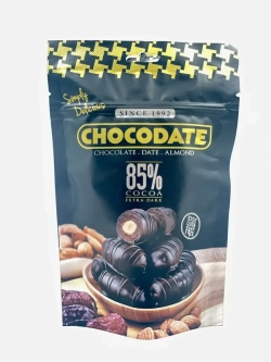 Финики с миндалем в горьком шоколаде( 85%)  Chocodate