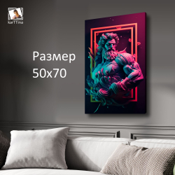 Картина на стену "Зеленый неон" 50х70см 1шт.