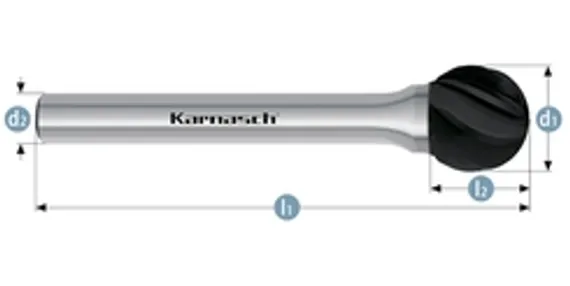 Борфреза твердосплавная Karnasch форма G, 3х14х3х38 мм, насечка HP-7 по алюминию, без покрытия, арт. 11.3065-015