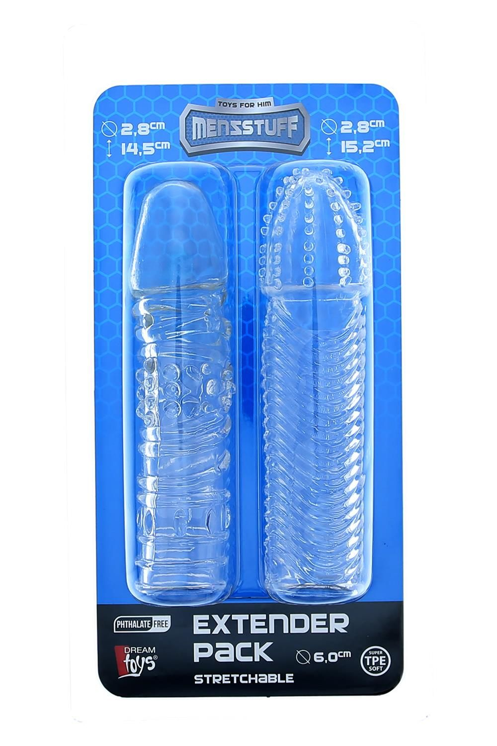 Комплект из 2 прозрачных насадок на пенис Penis Extender Pack