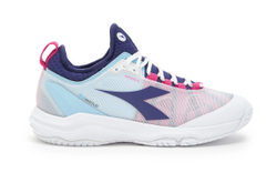 Женские теннисные кроссовки Diadora Speed Blushield Fly 4 + AG - white/blue print/pink yarr