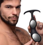 Черный массажер простаты с утяжелителями Premium Silicone Weighted Prostate Plug XL - 20,8 см. (Цвет: черный)